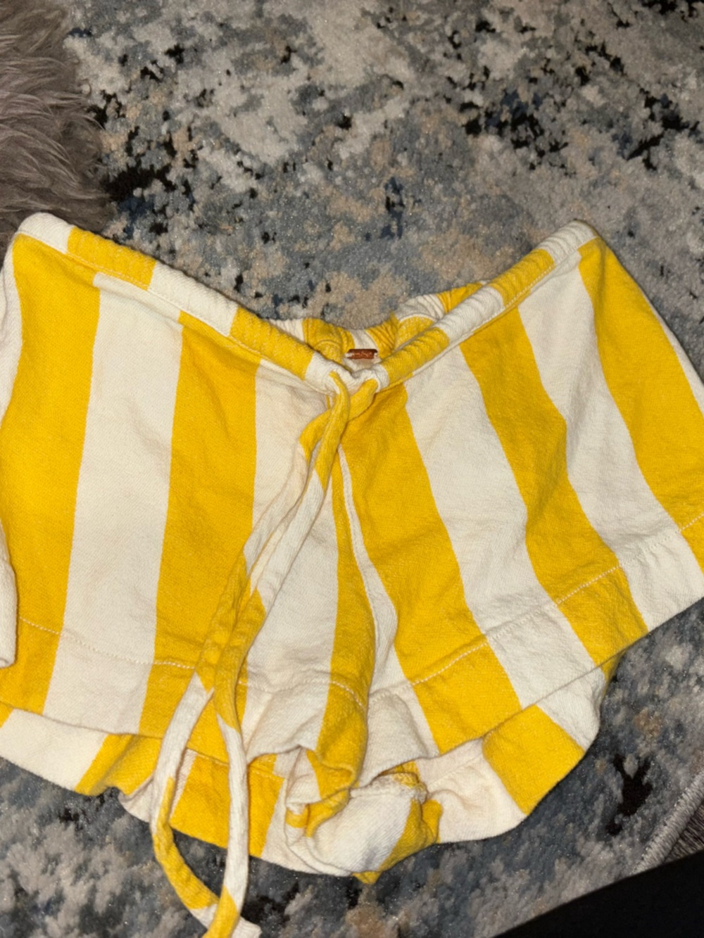 Free people Yellow & White Striped shorts